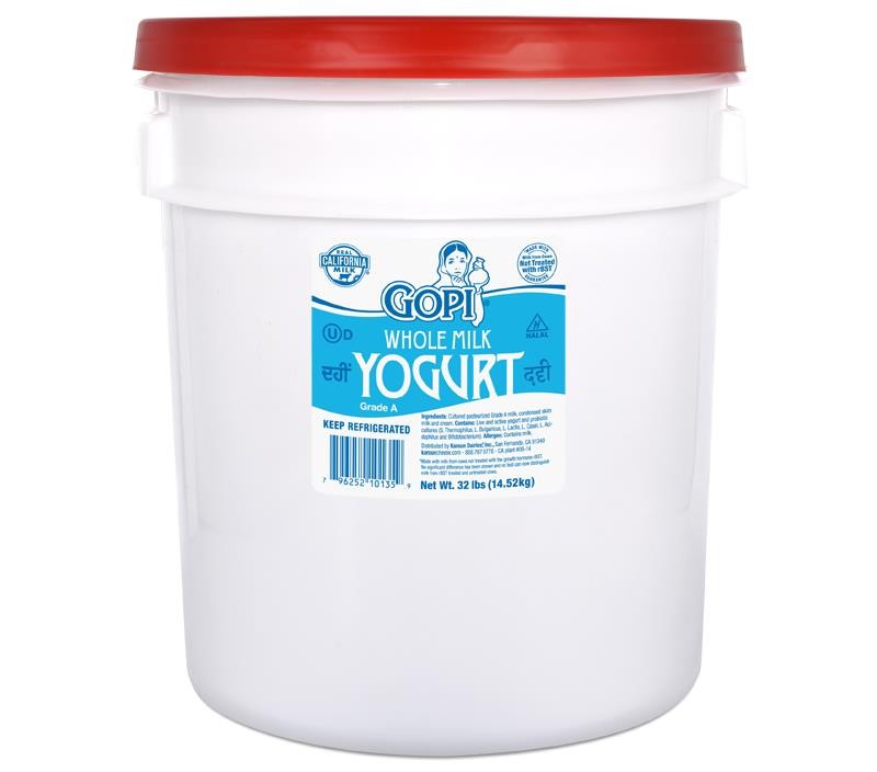 GOPI YOGURT WHOLE MILK 32 LBS