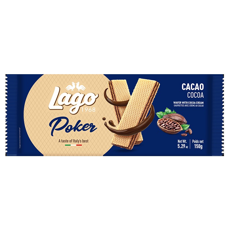 Lago Poker Cacao Wafer 150 GM