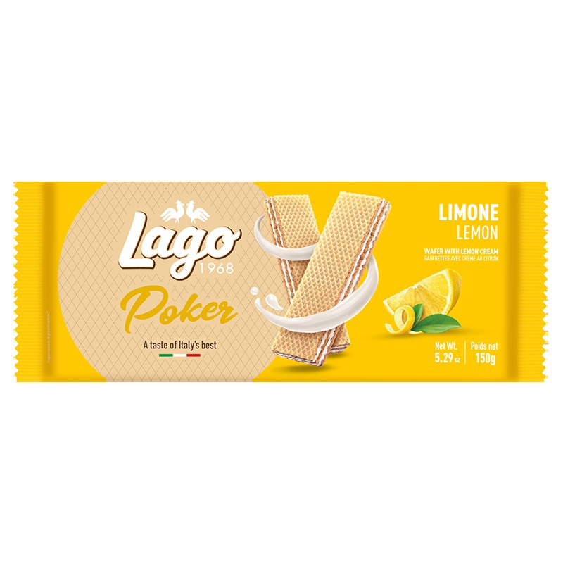 Lago Poker Lemon Wafer 150 GM