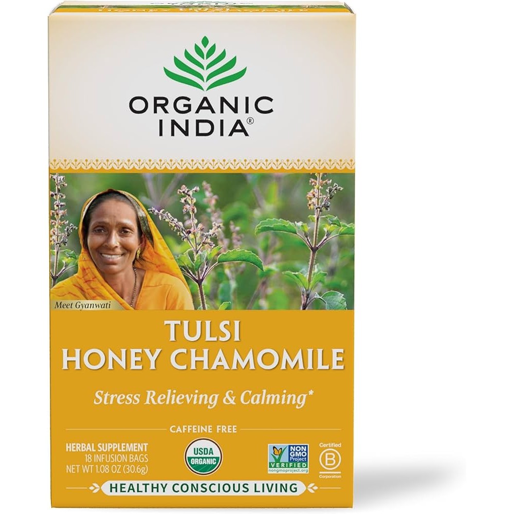 Organic India Tulsi Honey Chamomile Herbal Tea 6 PACK