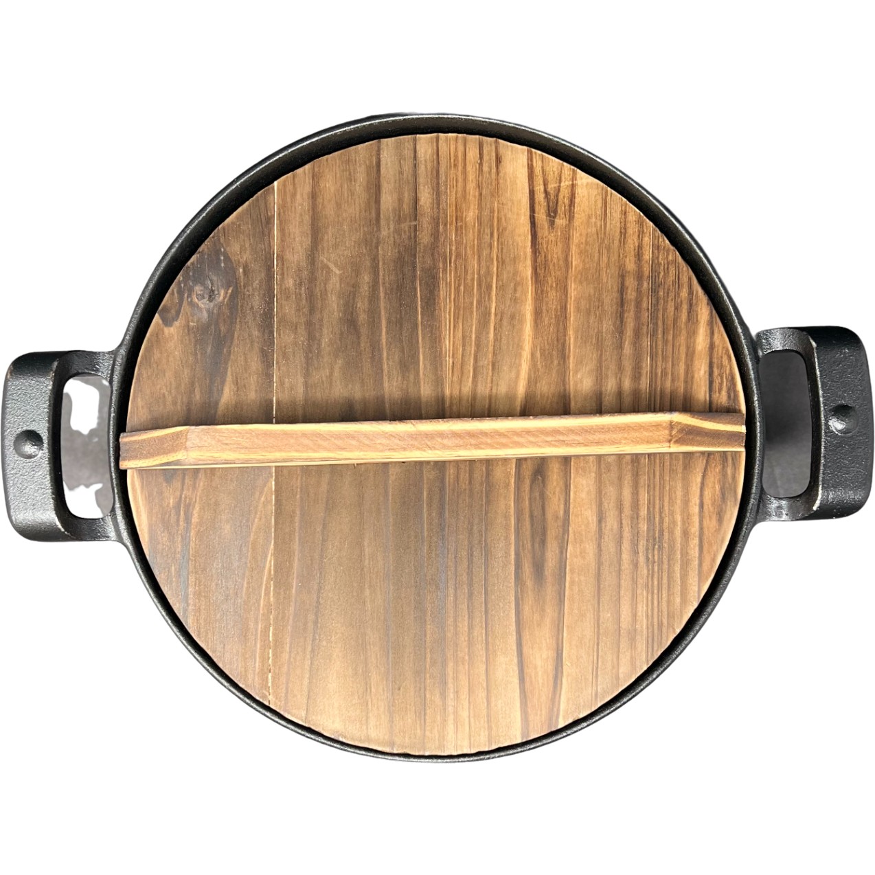 Cast Iron Wok With Wooden Lid 3 KG