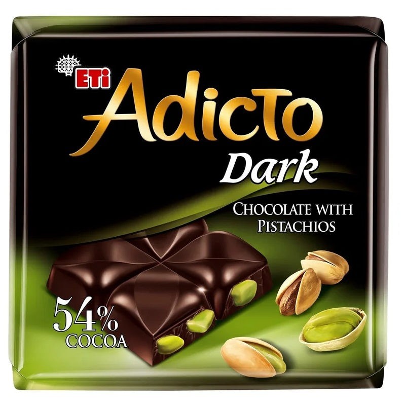 ETI ADICTO CHOCOLATE BAR WITH PISTACHIOS 50 GM
