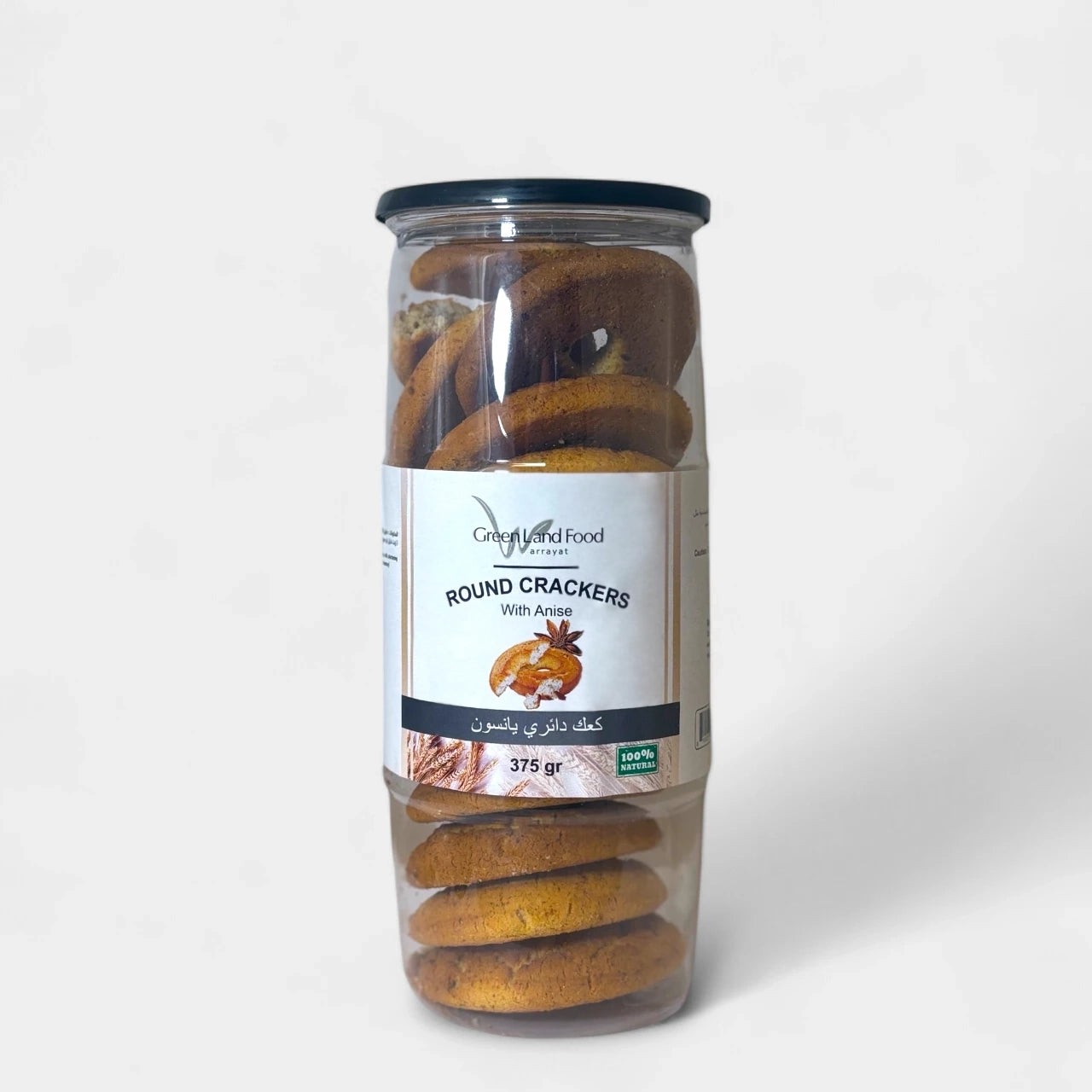 GREEN LAND ROUND CRACKER W/ANISE 375 GM