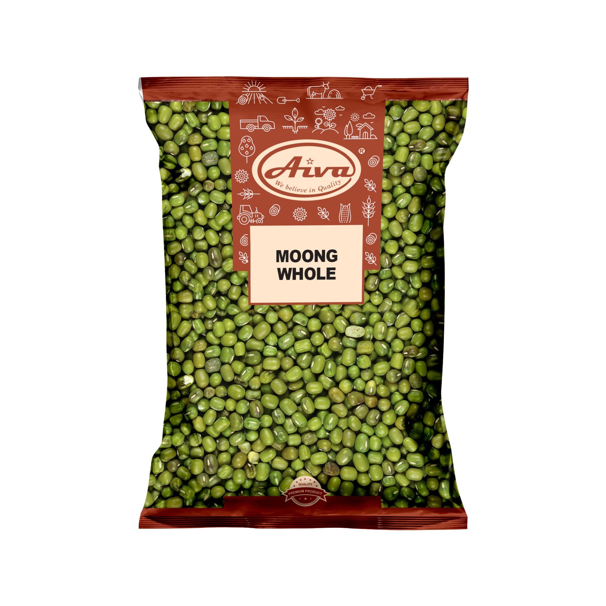 Aiva Organic Moong Whole 1 LBS