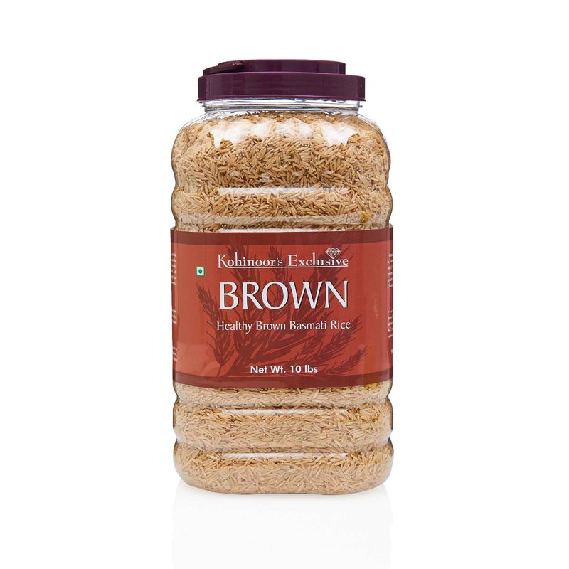 KOHINOOR BROWN BASMATI RICE JAR 10 LBS