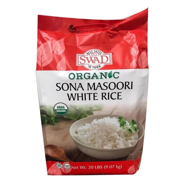 SWAD ORG SONA MASOORI RICE 20 LBS