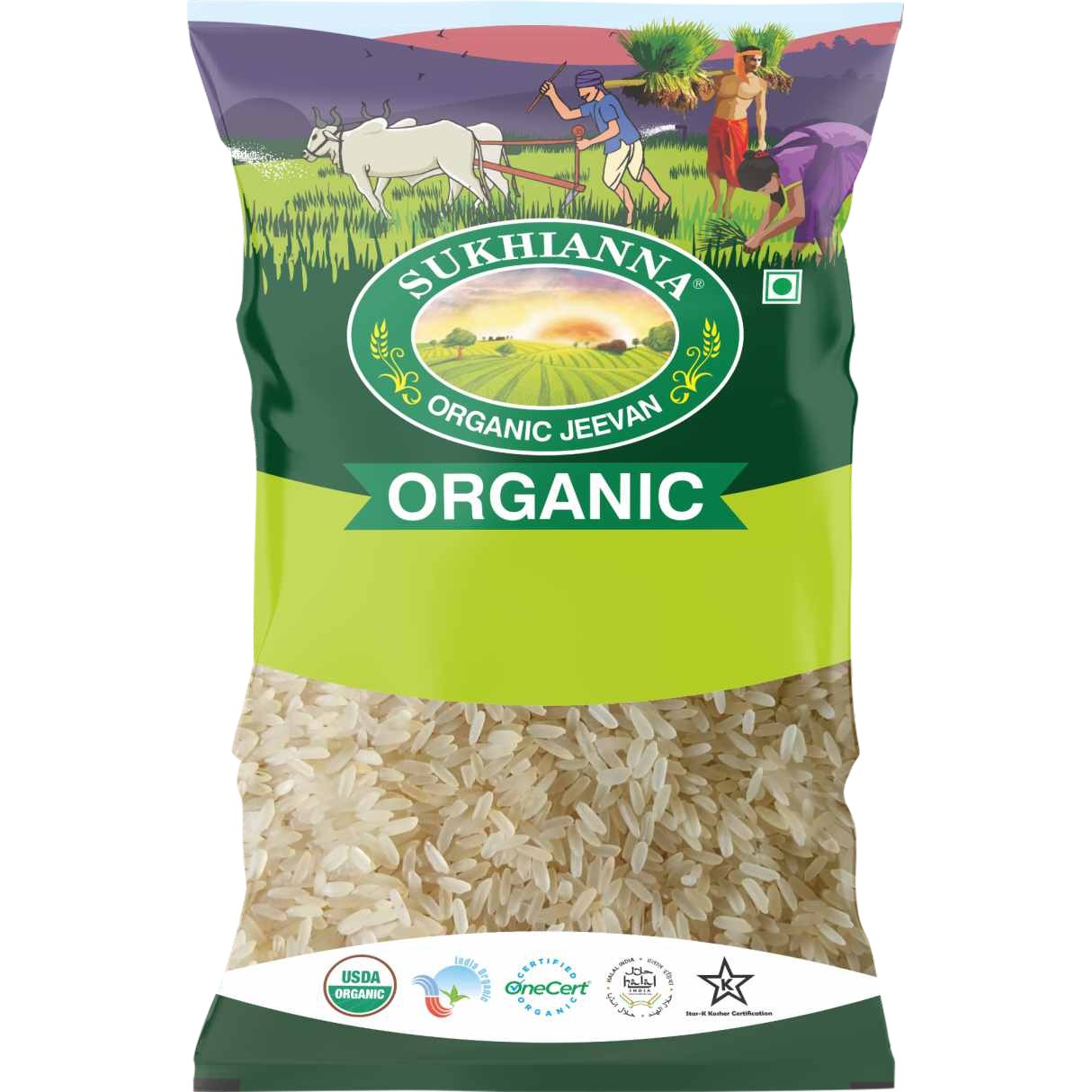 SUKHIANNA ORGANIC SONA MASOORI RICE WHITE 4 LBS