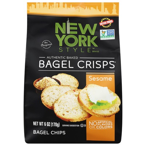 NY BAGEL CRISPS SESA 6 OZ