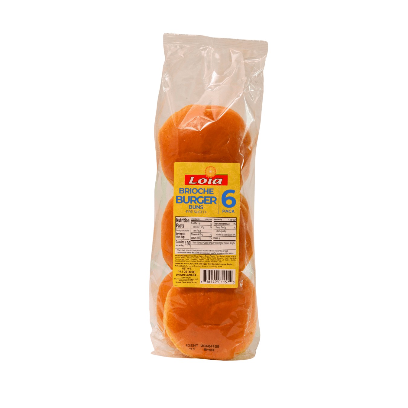 LOIA BRIOCHE BURGER BUNS: 6 Pack