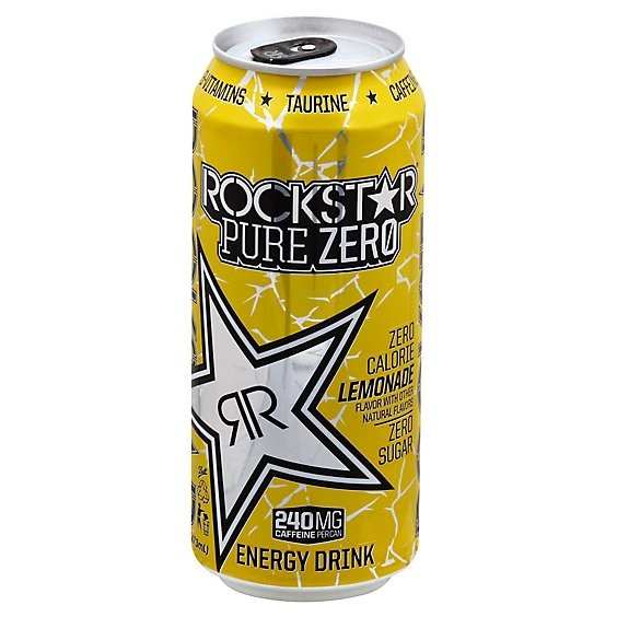 ROCKSTAR PURE ZERO LEMON DRINK 16 FLOZ
