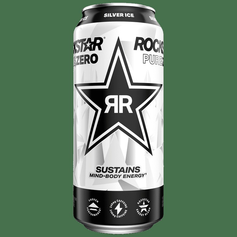 ROCKSTAR PURE ZERO SILVER DRINK 16 FLOZ