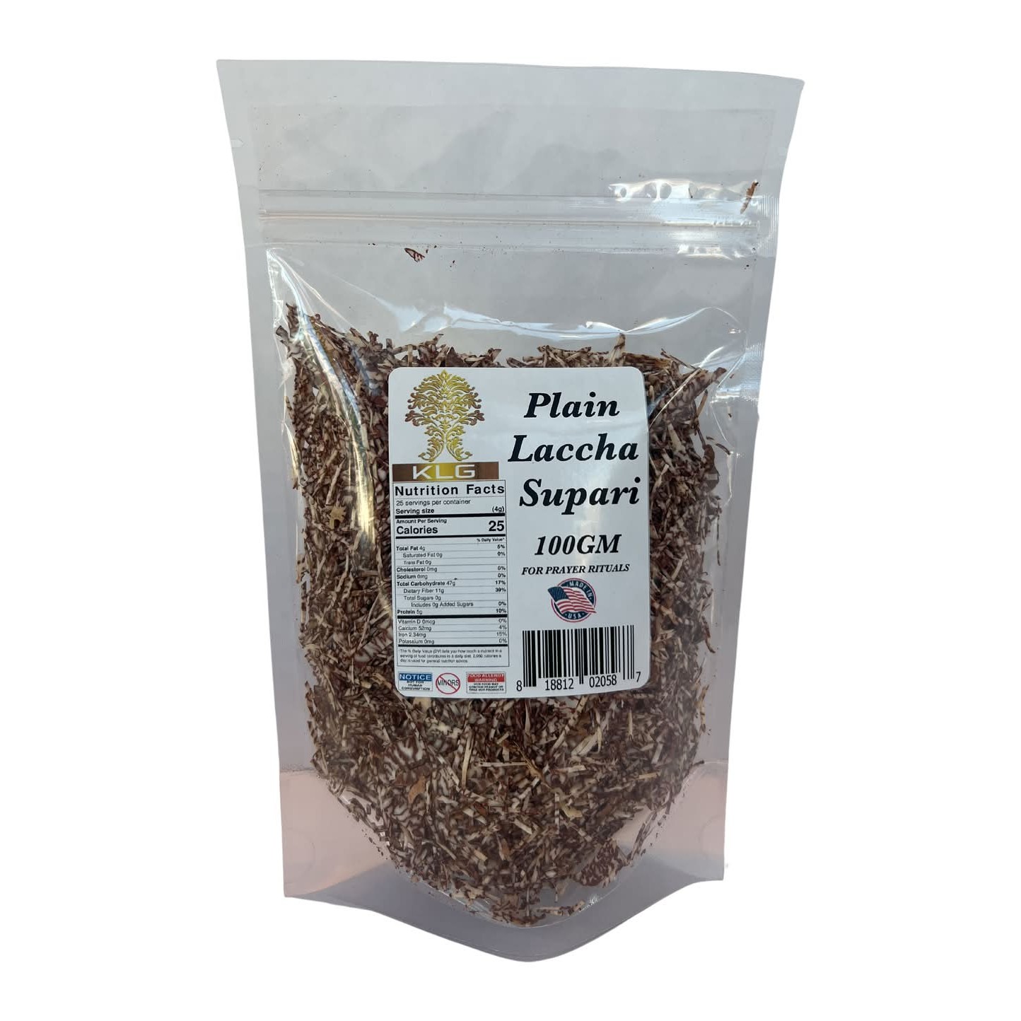 KLG PLAIN LACCHA SUPARI 100 GM