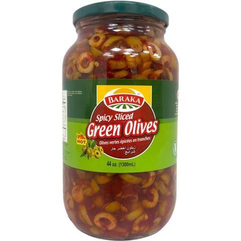 Baraka Spicy Sliced Green Olive 1300 GM