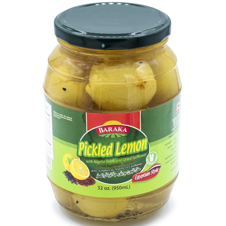 BARAKA LEMON PICKLED SPICY W/ NIGEKA SEEDS & DRIED SAFFLOWER 950 GM