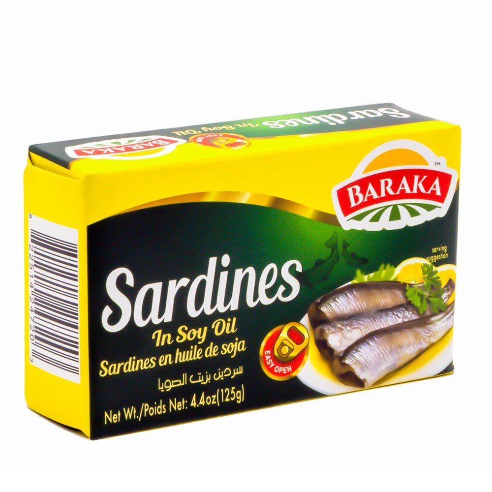 BARAKA SARDINES IN SOY OIL 4.4 OZ