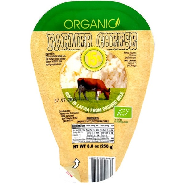 ZIP FARMER ORGANIC CHEESE 15% 8.8 OZ