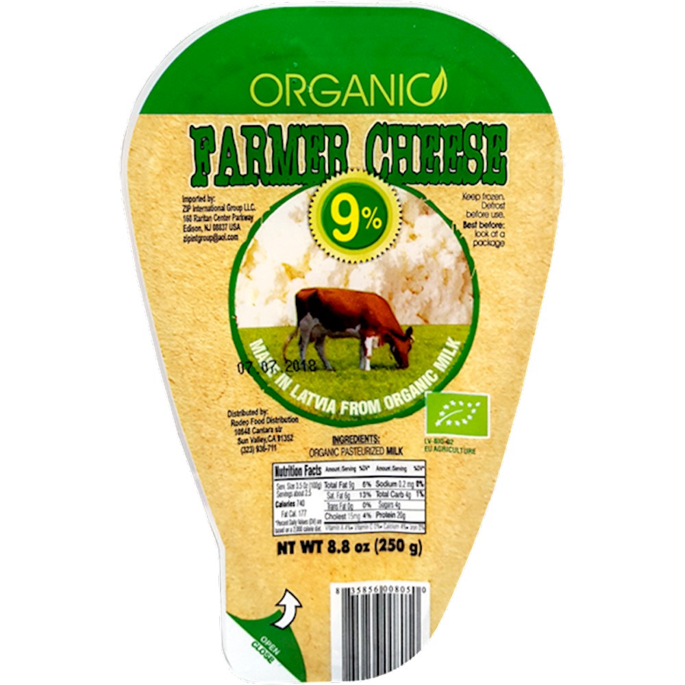 ZIP FARMER ORGANIC CHEESE 9% 8.8 OZ