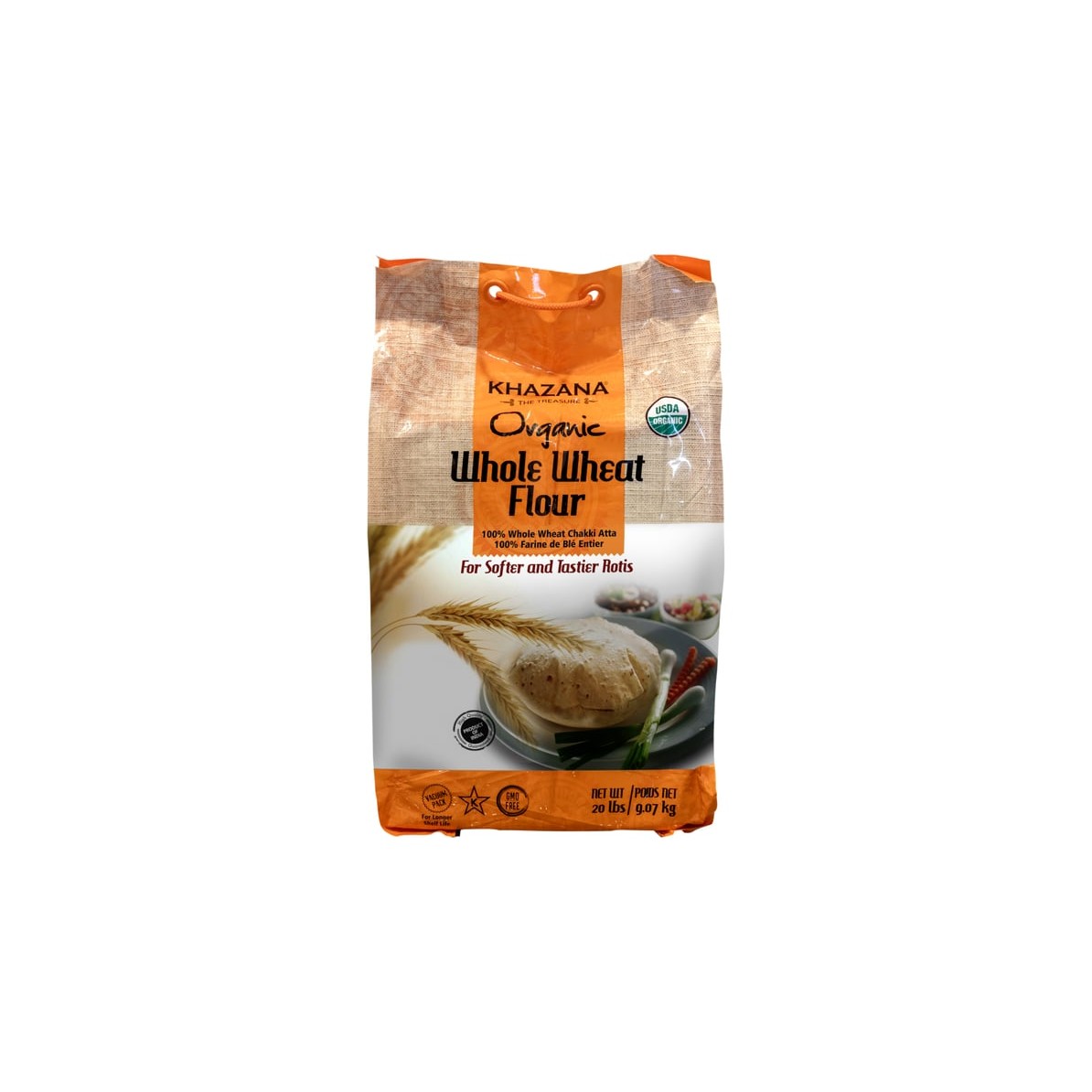 KHAZANA ORGANIC CHAKKI ATTA 20 LBS