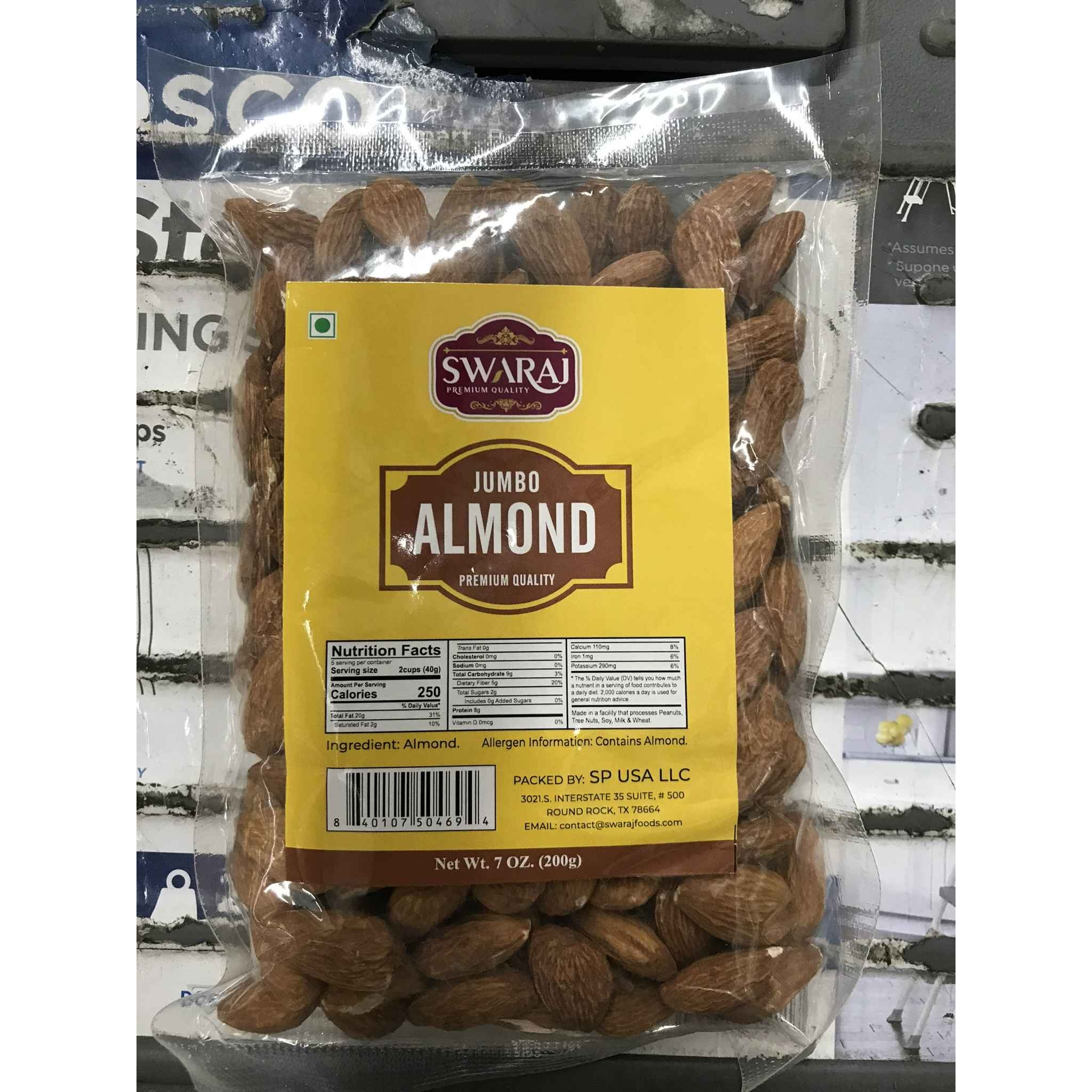 SWARAJ JUMBO ALMOND 7 OZ