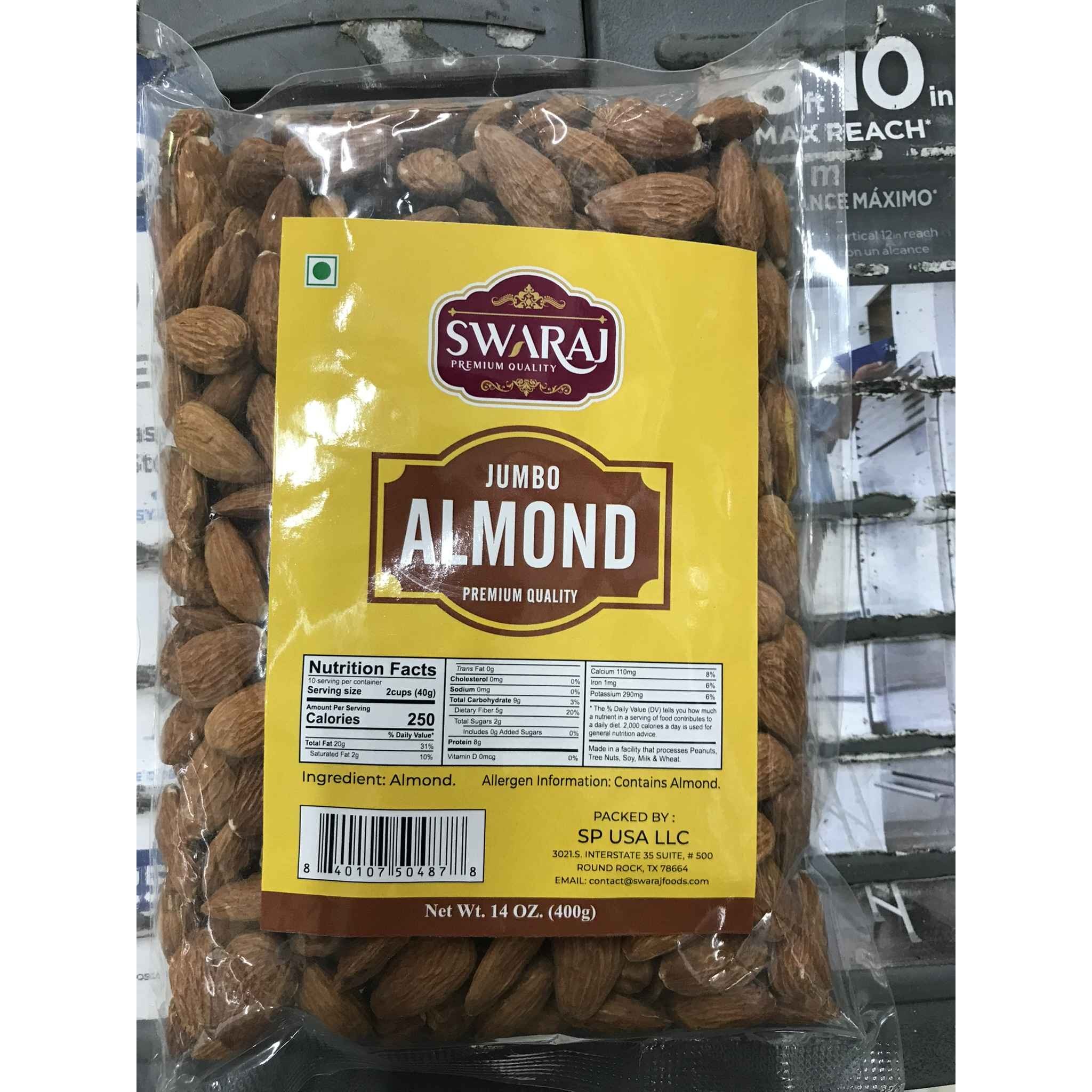 SWARAJ JUMBO ALMOND 14 OZ