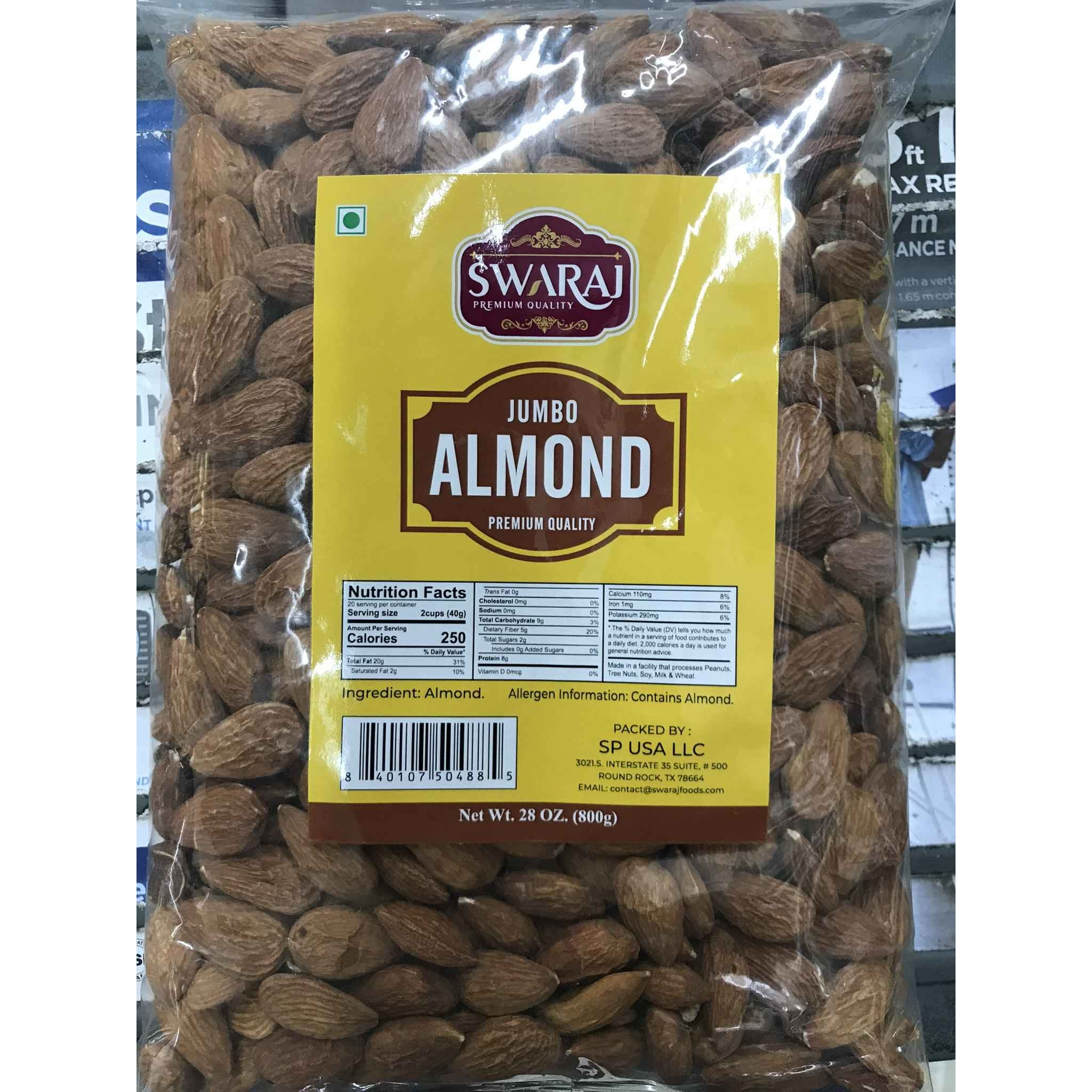 SWARAJ JUMBO ALMOND 28 OZ