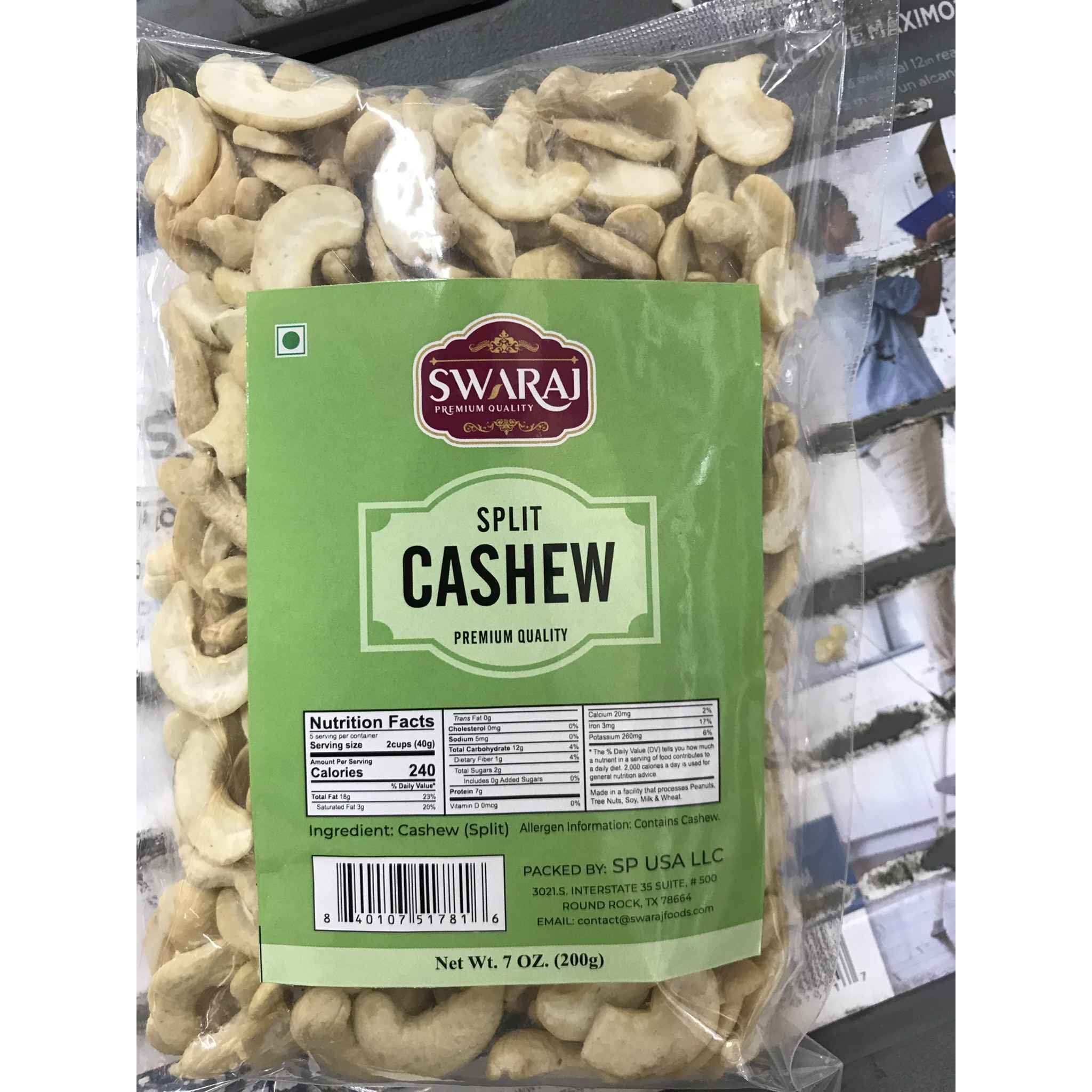 SWARAJ CASHEW SPLIT  7 OZ