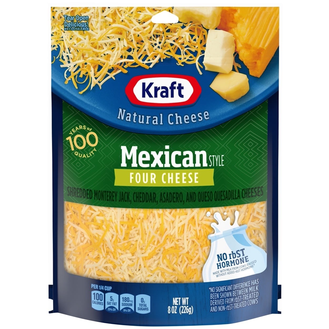 KRAFT SHREDDED MEXICAN FOUR CHEESE 8 OZ