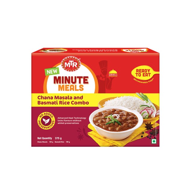 MTR CHANA MASALA & BASMATI RICE READY TO EAT 375 GM