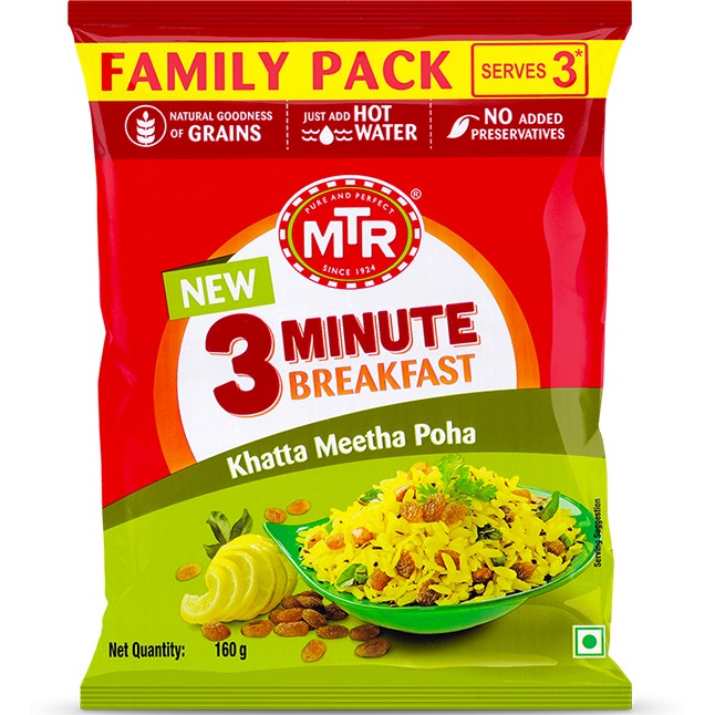 MTR 3 MIN KHATHA MEETA POHA 160 GM