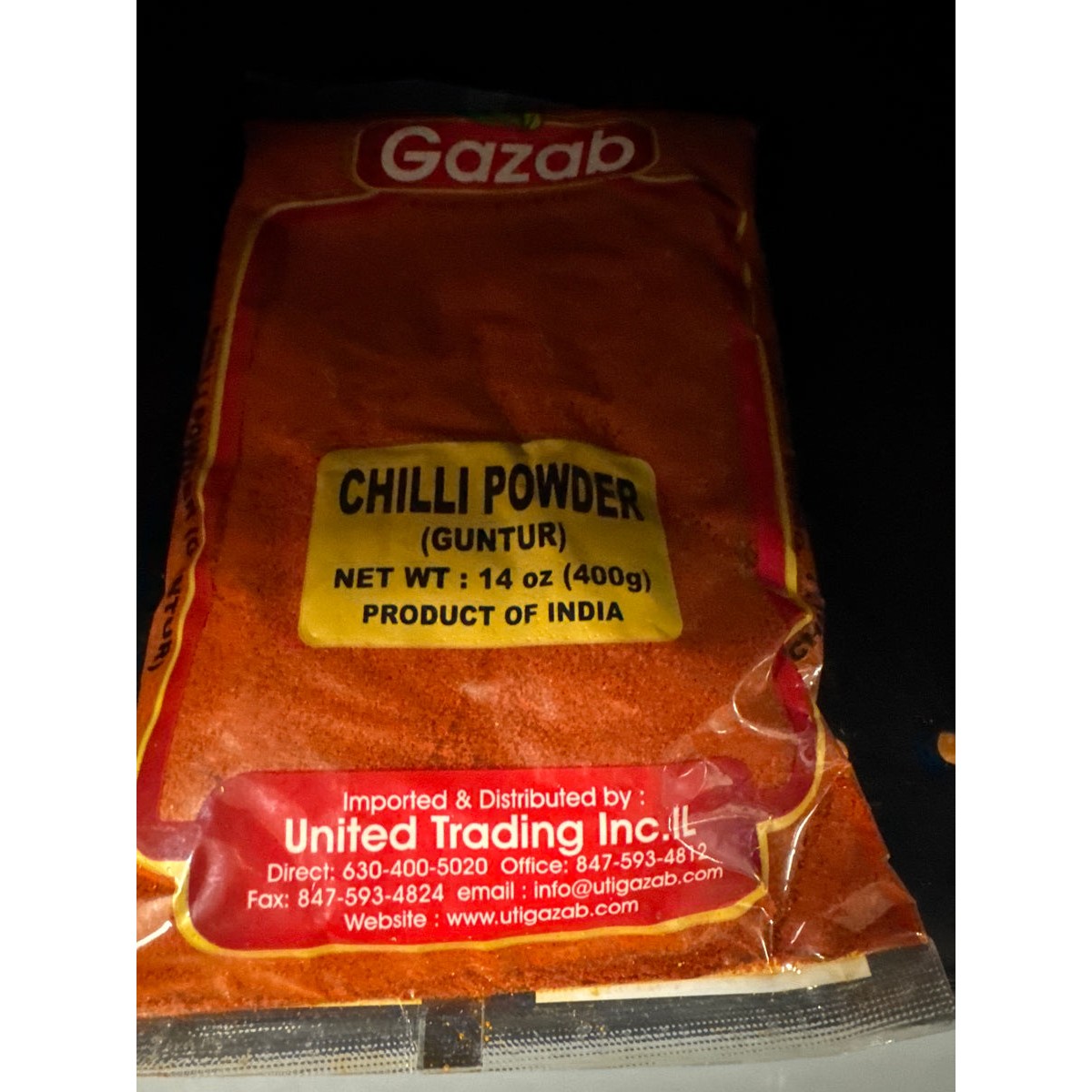 Gazab Chilli Guntur Powder 7 OZ