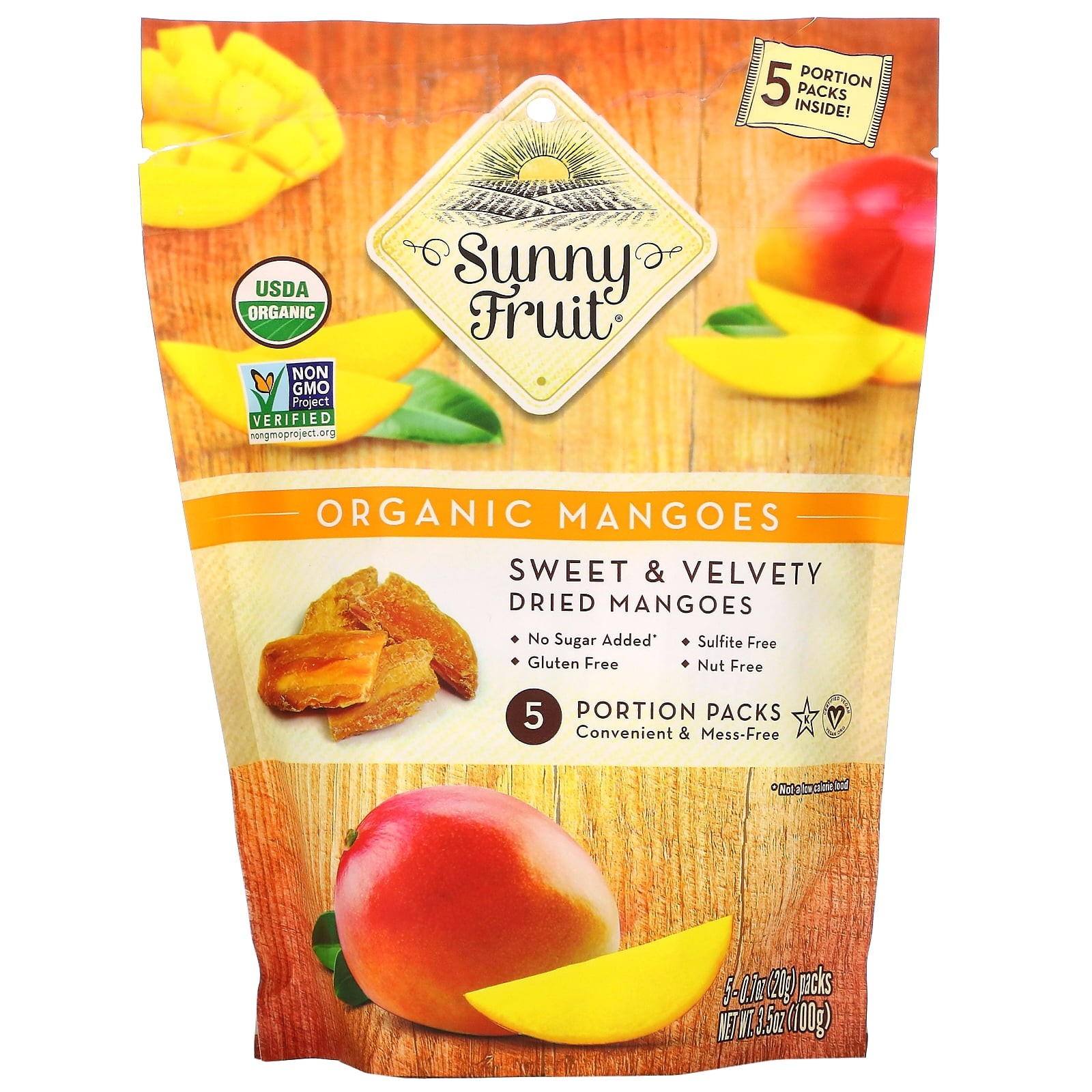 SUNNY FRUIT ORGANIC MANGOES 3.5 OZ