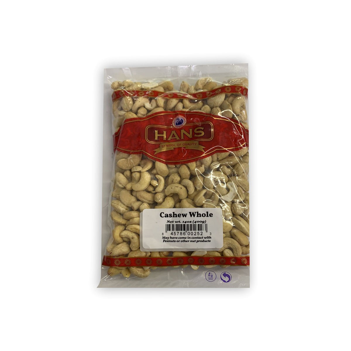 Hans Cashew Whole 400 GM