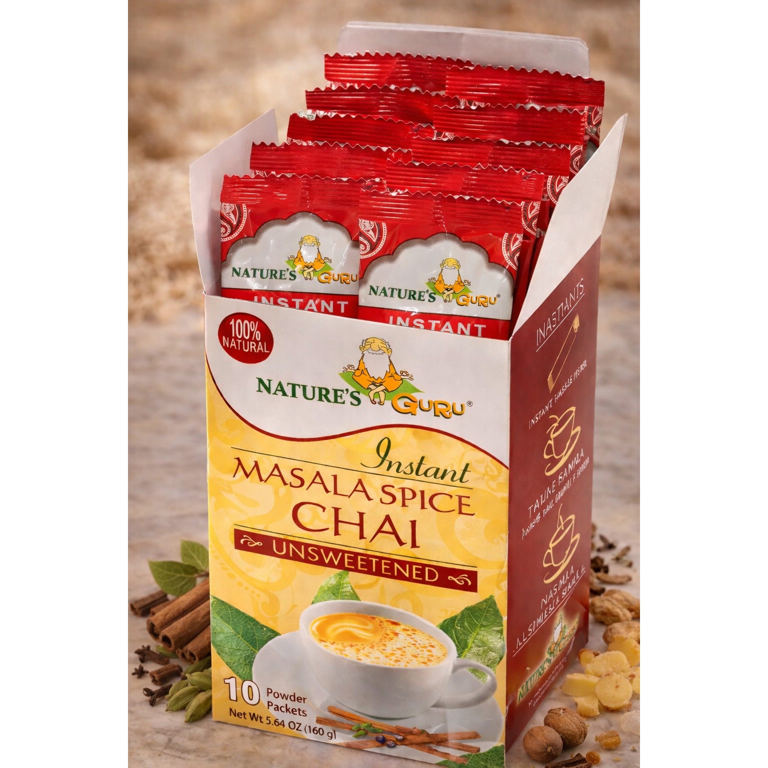 Natures Guru Unsweet Masala Chai 160 GM