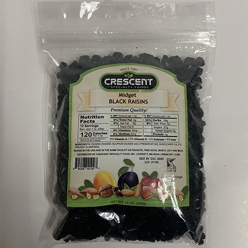 Crescent Midget Black Raisins 340 GM