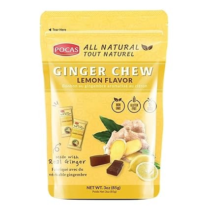 Pocas Ginger Chew Lemon 85 GM