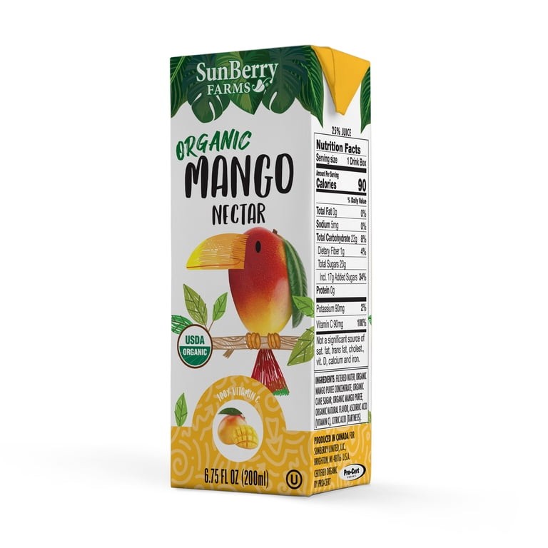 Sunberry Farms   Mango Nectar Juice 8.75 OZ
