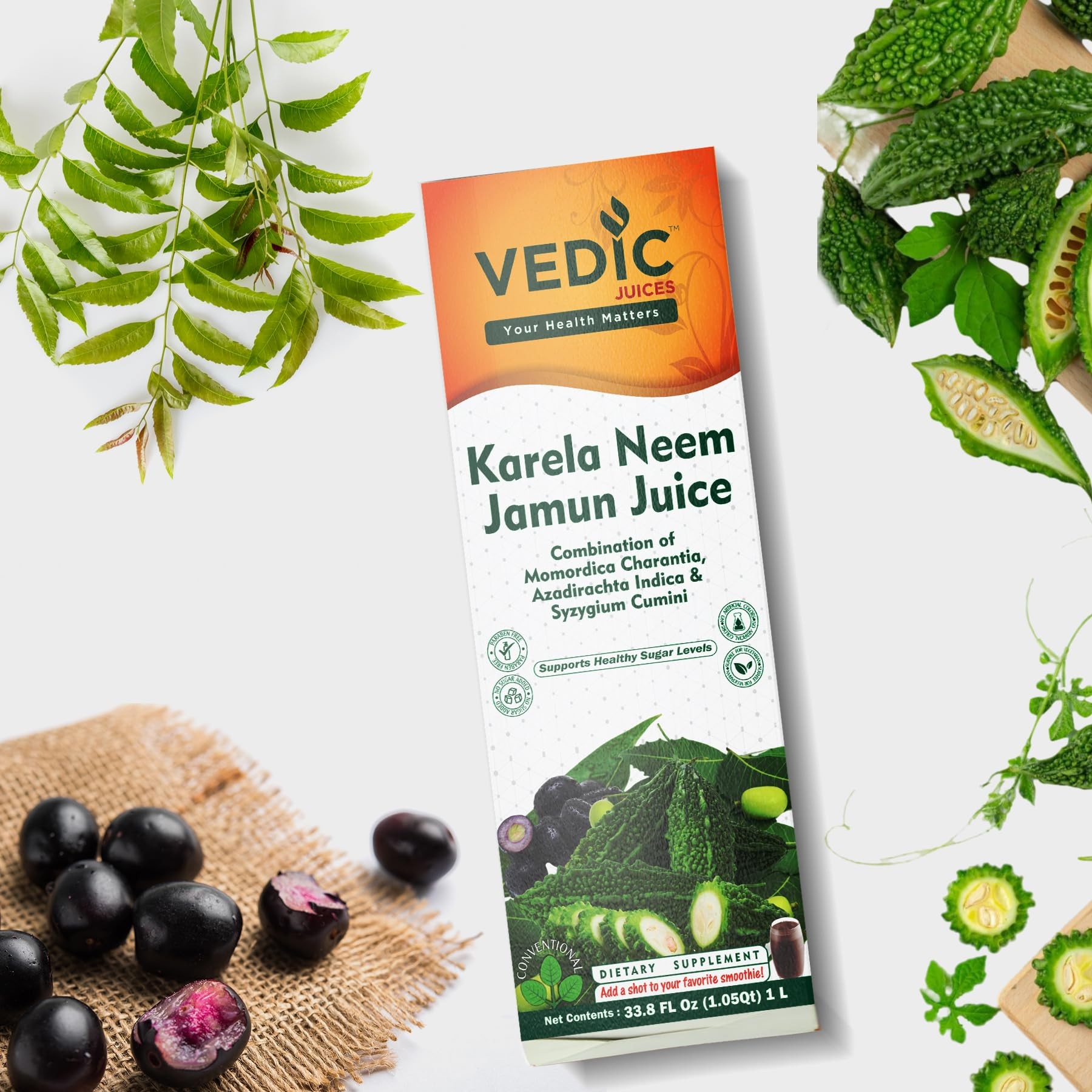 VEDIC KARELA NEEM JAMUN JUICE 1 LTR