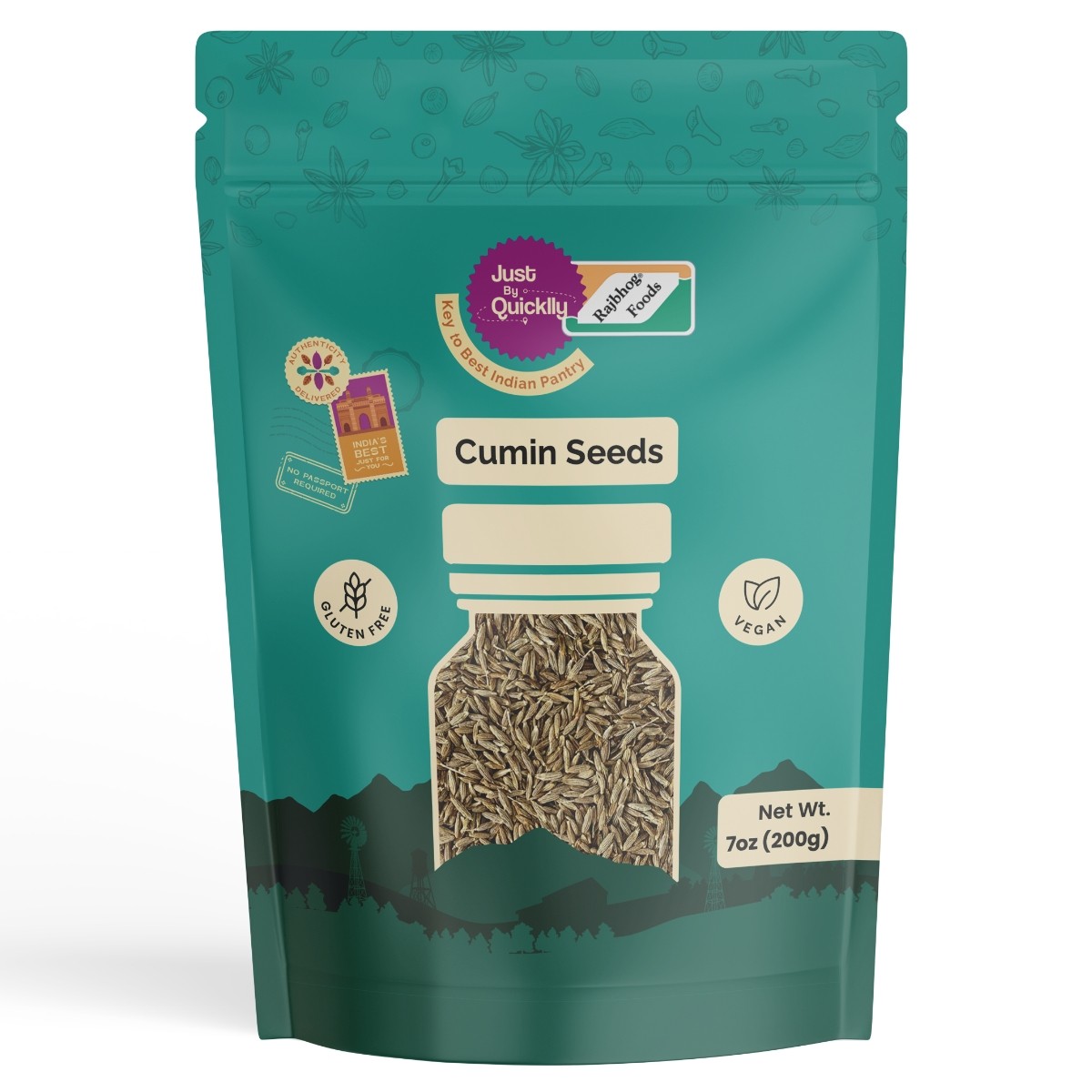 Just By Quicklly Cumin Seeds  7 OZ