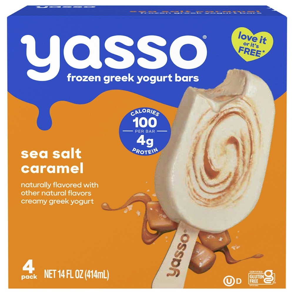 Yasso Sea Salt Caramel Yogurt Bar 4 Count