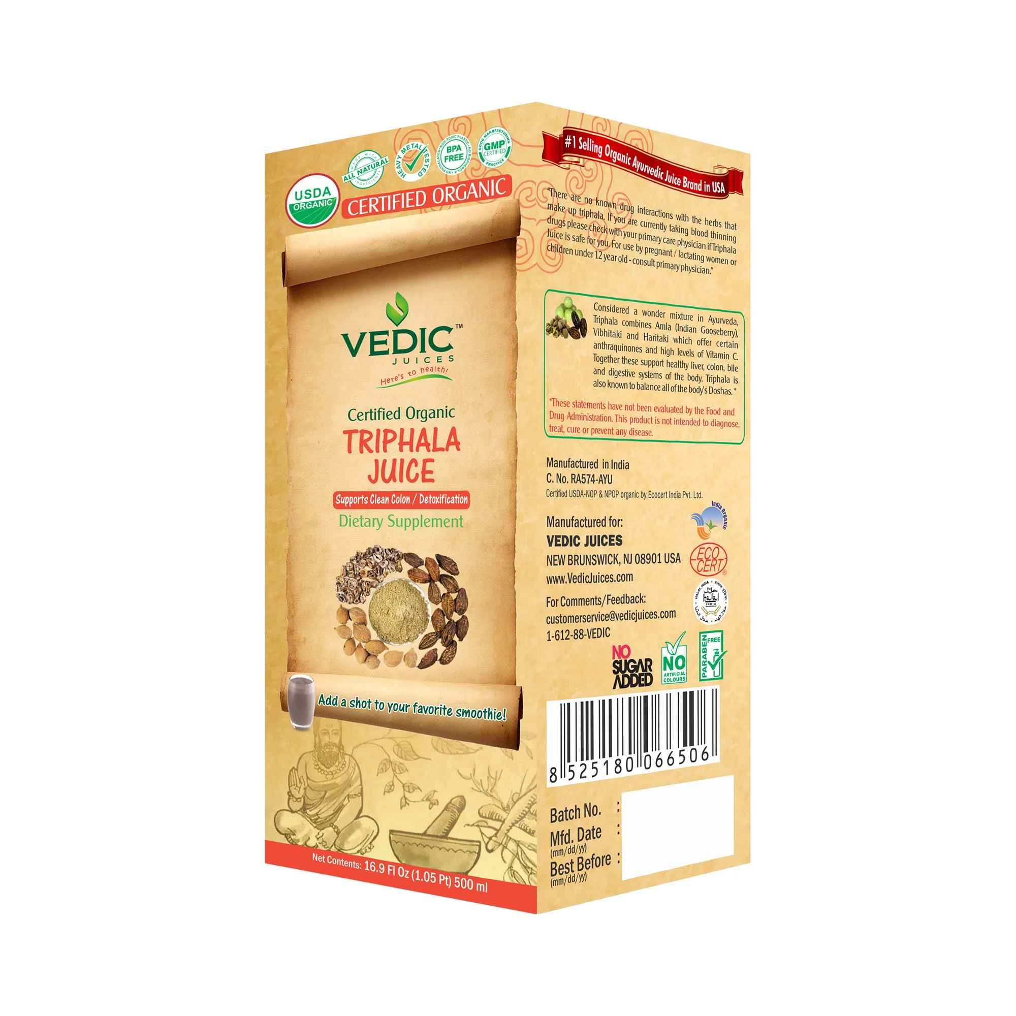 VEDIC ORG TRIPHALA JUICE 500 ML