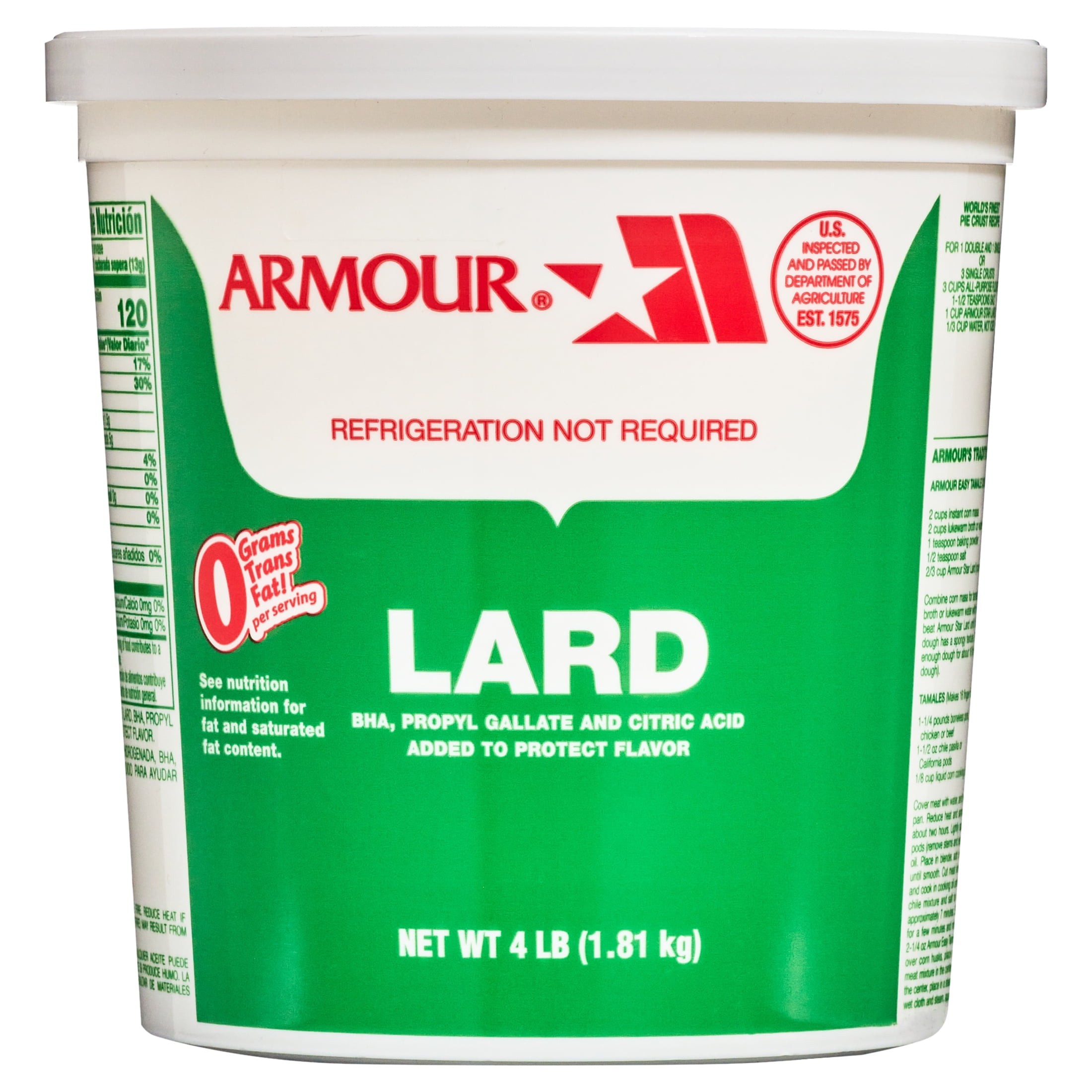 ARMOUR LARD 4 LBS