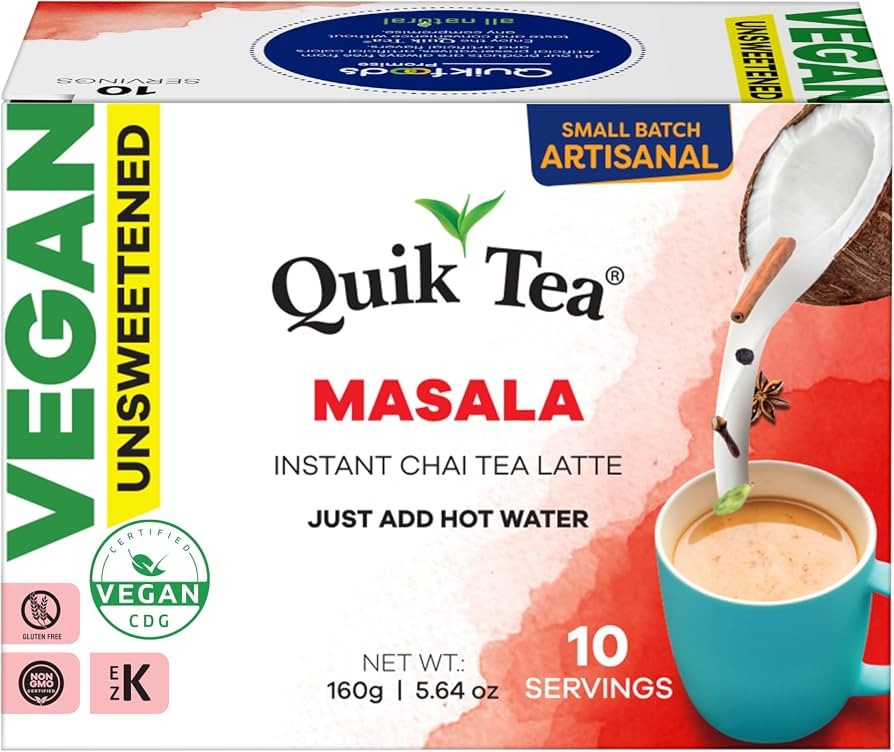QuikTea Unsweetened Masala Chai Tea Latte 100 BAG