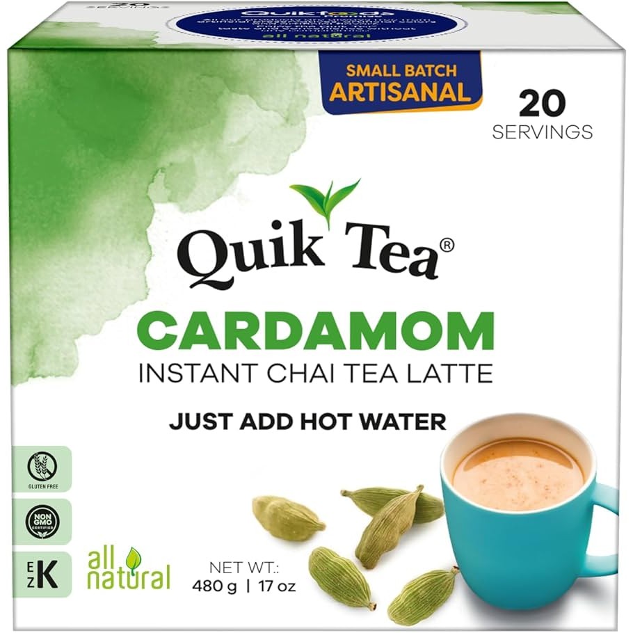 QuikTea Unsweetened Cardamom Chai Tea Latte 20 BAG