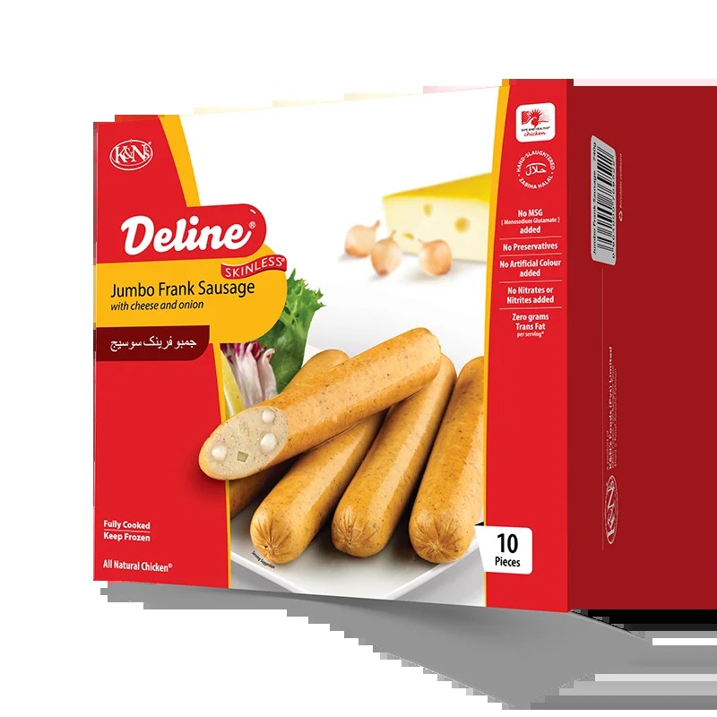 K&N CHICKEN JUMBO FRANK W/CHEESE & ONION 10.5 OZ