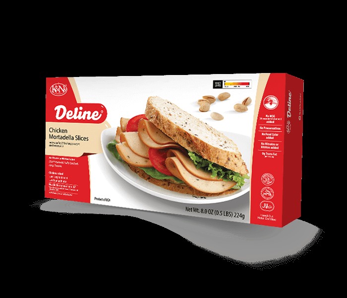 K&N DELINE CHICKEN MORTADELLA SLICES 226 GM