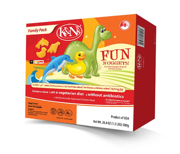 K&N'S FUN CHICKEN NUGGETS FLY PACK 580 GM