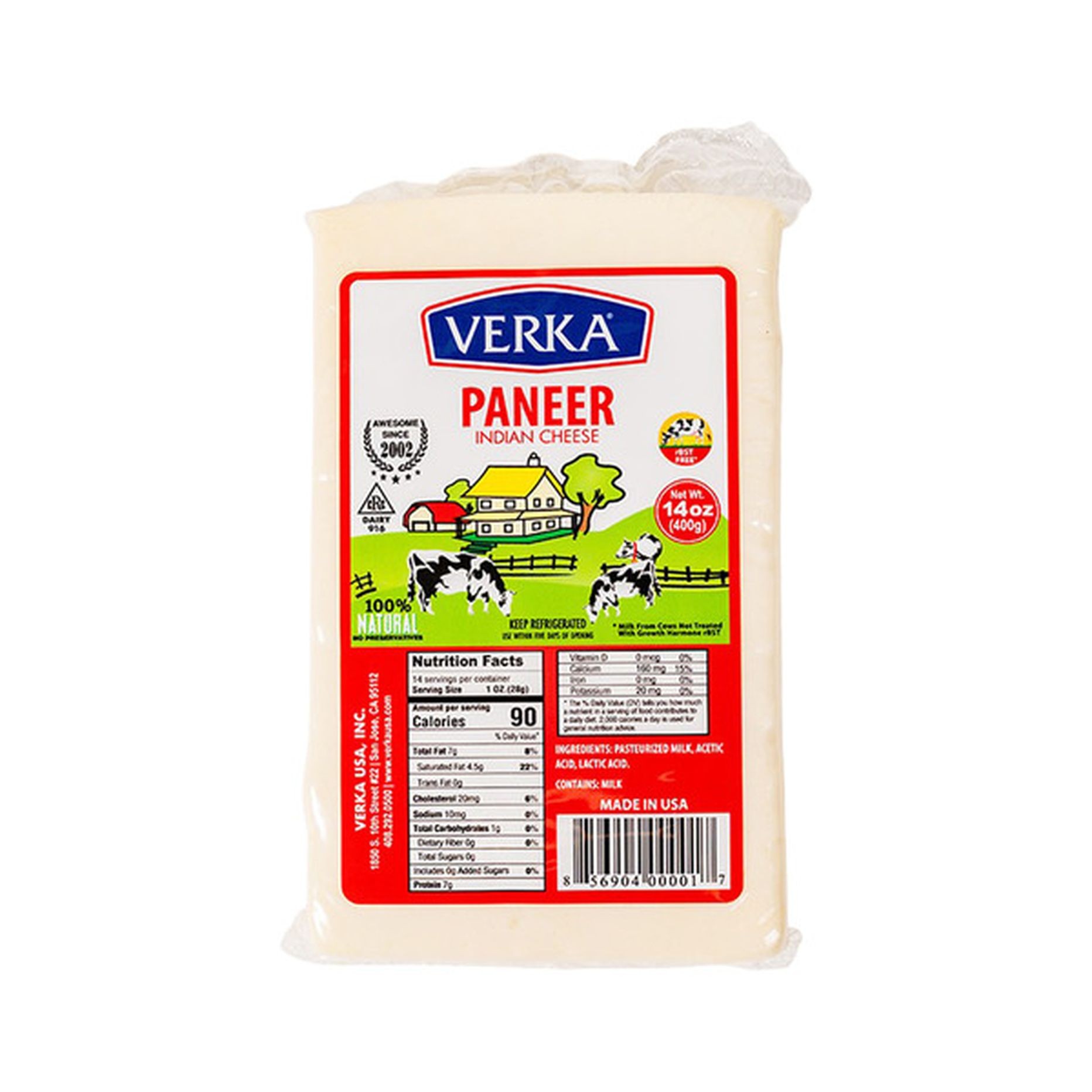 VERKA PANEER REGULAR RED STICKER 14 OZ