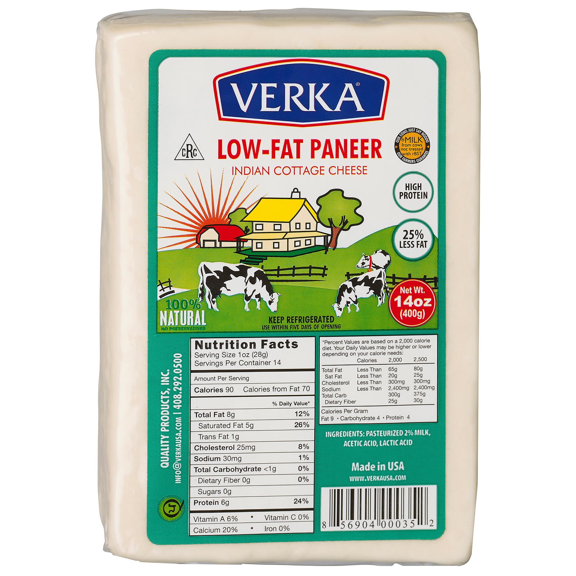VERKA PANEER LOW FAT 14 OZ