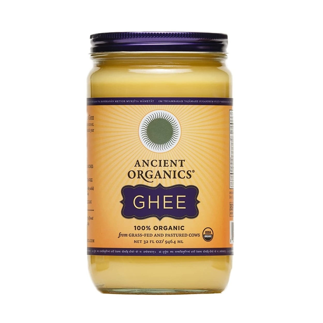 ANCIENT ORGANIC GHEE GARSSFED 32 OZ