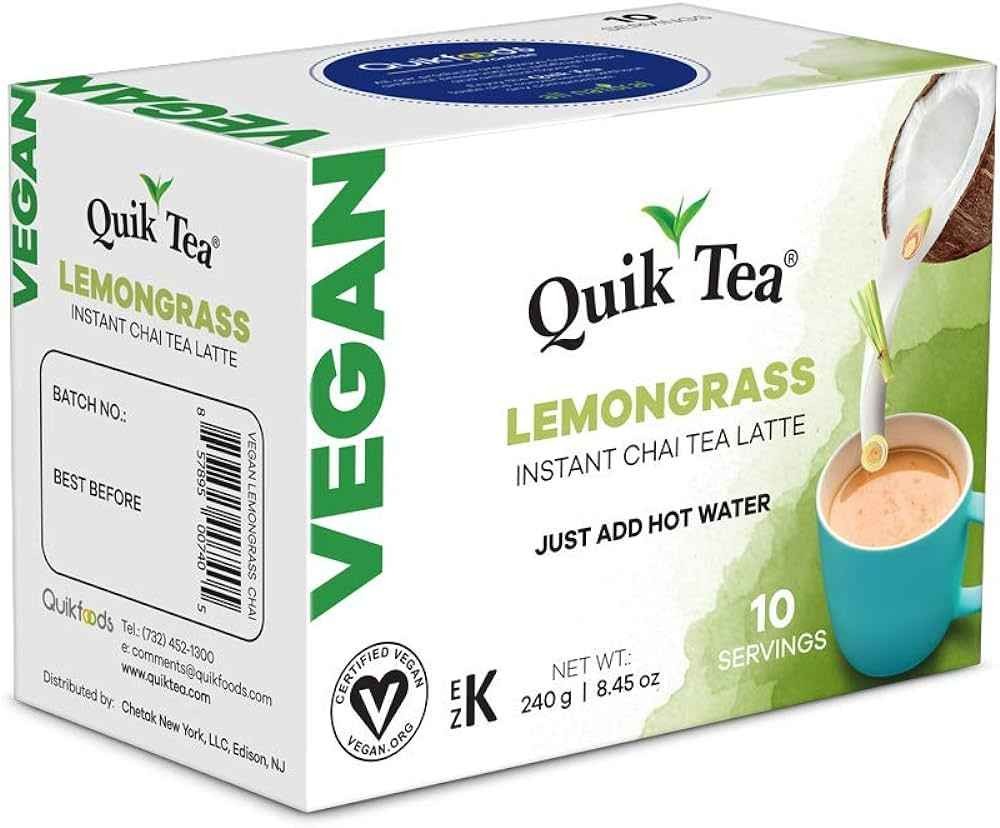 Vegan Quick Tea Vegan Lemongrass 8.45 OZ